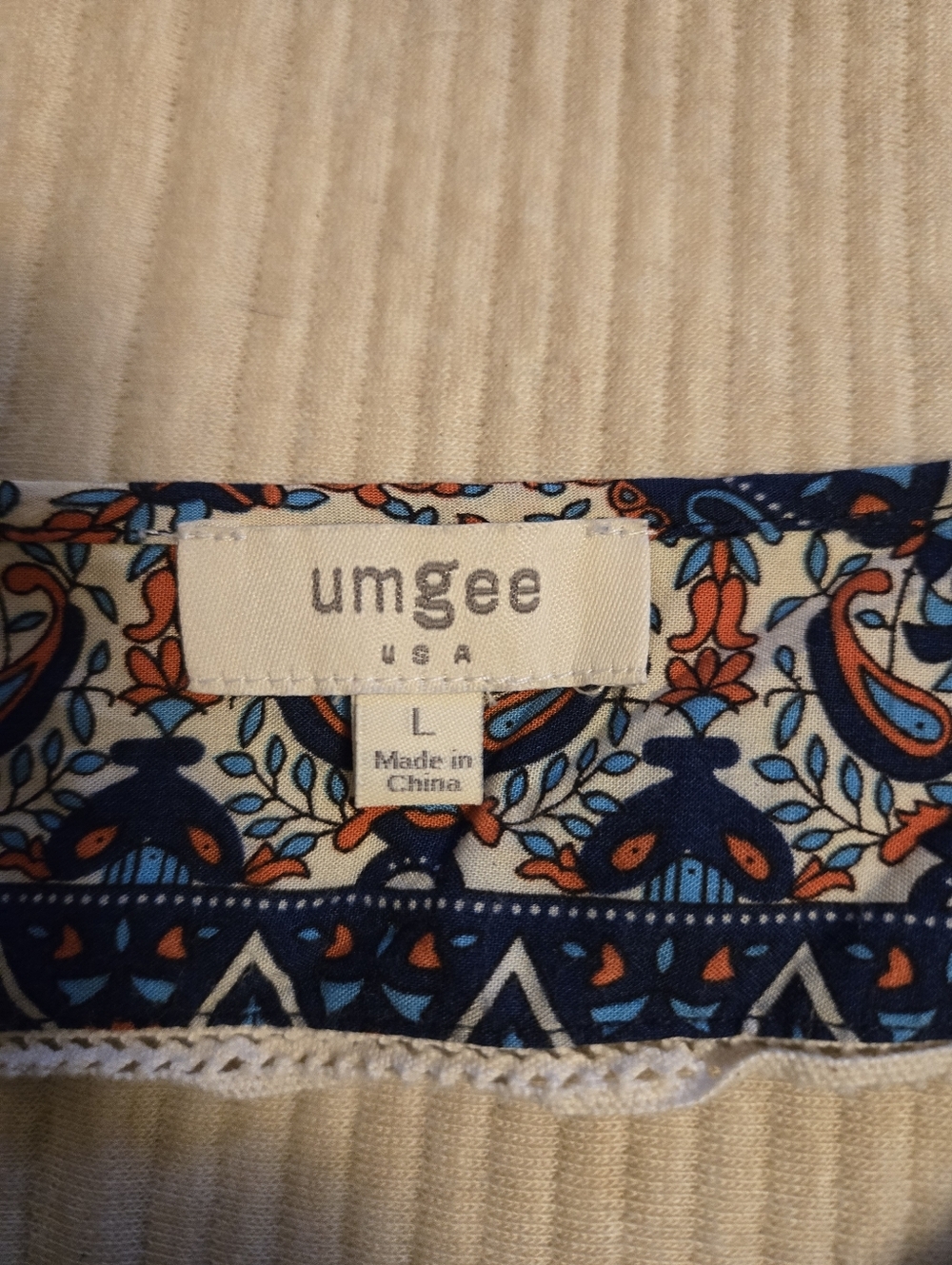 UMGEE Boho Navy Floral Square-Neck Mini Dress With Pockets. Size Large. - Picture 9 of 11